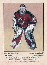 2002-03 Parkhurst Retro Devils Hockey Card #70 Martin Brodeur