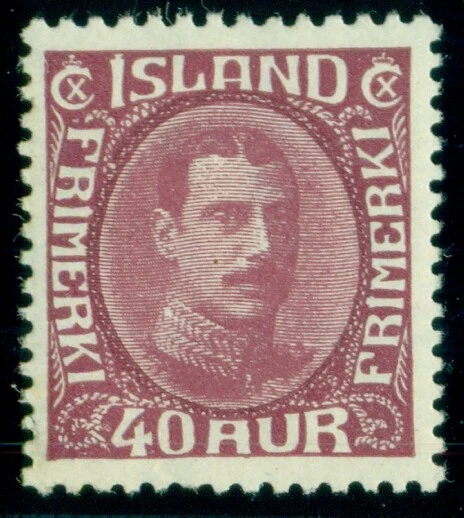 ISLANDIA #184 (139) 40aur Chr. X, og, LH, VF, Scott $240.00 Foto 1 de 1
