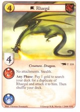3 x Rhaegal AGoT LCG 1.0 Game of Thrones Core set 109, 110