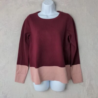 Nuevo con etiquetas Top Ann Taylor Mujer Mediano Rojo Rosa Jersey Tejido Peso Pesado Elastizado Informal Foto 1 de 4