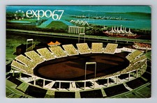 Montreal-Quebec, Expo 67, Automotie Stadium, Advertising, Vintage Postcard