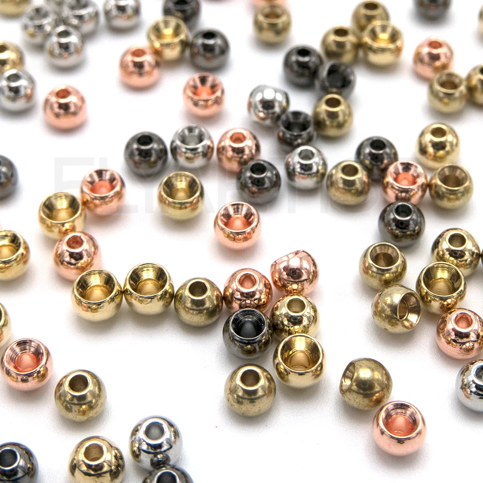 HARELINE CYCLOPS BEAD EYES - Fly Tying Nymph Head Black Brass Copper Gold Nickel - Image 1 of 1