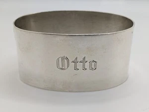 Antique German 800 Silver Napkin Ring "Otto" name engraving - Picture 1 of 4