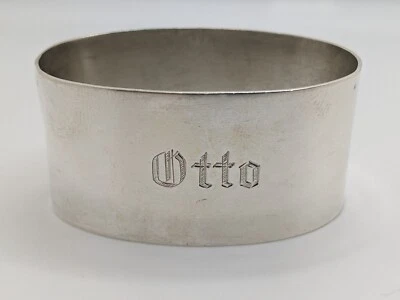 Antique German 800 Silver Napkin Ring "Otto" name engraving - Image 1 of 4