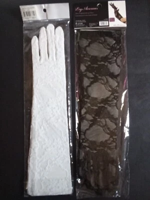 Guantes de encaje en blanco o negro Leg Avenue G1850 longitud de brazo 3/4 Foto 1 de 4
