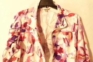 Women's Christopher Banks Multicolored Geometric Print Lightweight Jacket XL - Picture 1 of 4
