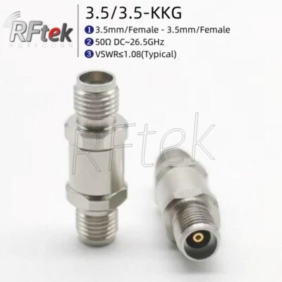 Precision 3.5mm Female To 3.5mm Female 26GHz RF Microwave Connector Test Adapter - Image 1 of 2