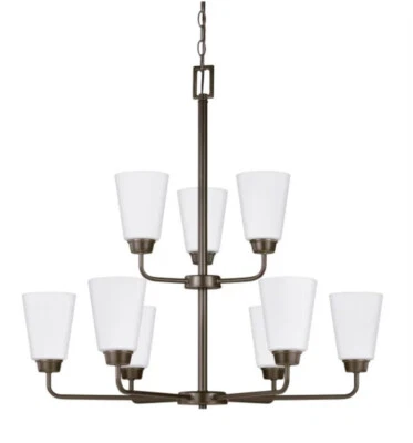 Generation Lighting Kerrville 9 Light, 2 Tier Chandelier in Heirloom Bronze - Image 1 of 4