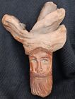 VTG 1985 Signed Knothead Wood Spirit Handcarved Religious Art Jesus & the Cross?