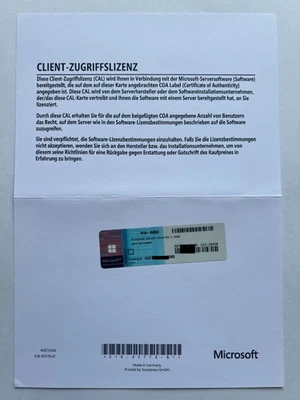 1 CAL USER (Benutzer) Client Zugriffslizenz für Windows 2019 Server Standard NEU - Bild 1 von 2