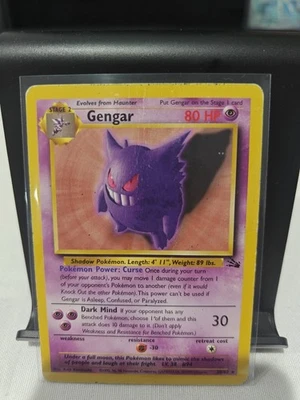 Carta JCC Pokémon Gengar 20/62 Fósil Rara No Holo Ilimitada DMG Foto 1 de 2