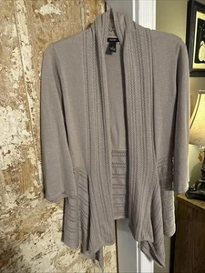 Alfani Women’s Grey Medium Long Pointy Corner Front Cardigan Sweater  - Picture 1 of 4