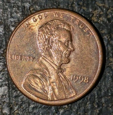 1998 1c Memorial Cent Extra Shiny Uncirculated Details Red Brown Toned - Image 1 of 4