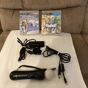 PlayStation Move PS3 Motion Controller Eye Camera + Sports Champions & The Shoot - Picture 1 of 20