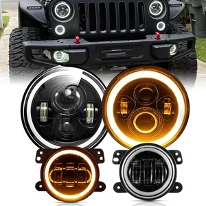 7" LED Headlights W/DRL & 4" Fog Light Lamp Combo For Jeep Wrangler JK 2007-2018 - Bild 1 von 12