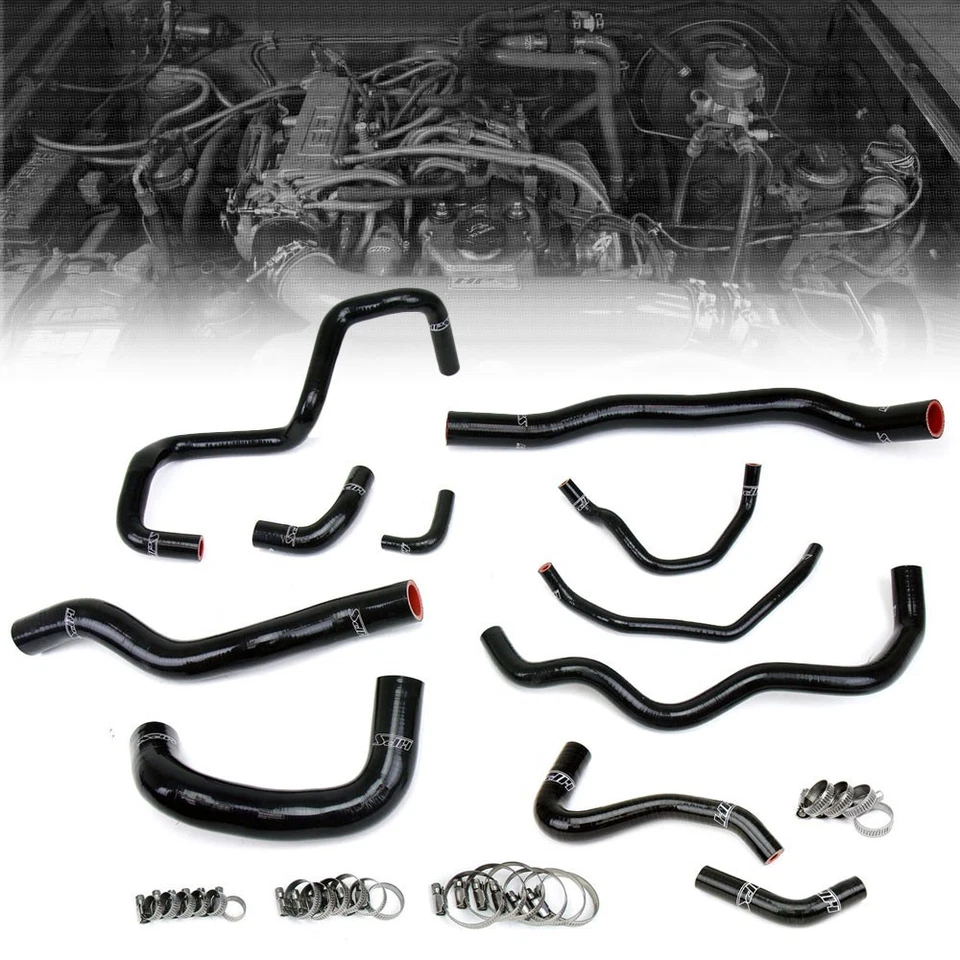 Kit de manguera de refrigerante 3 en 1 de silicona negra HPS para 06-07 Mazdaspeed 6 2,3 L Turbo Foto 1 de 1