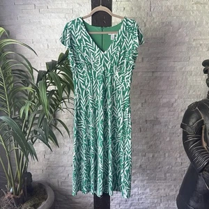 LONDON TIMES Green White Branch Botanical Dress Size 10 - Bild 1 von 7