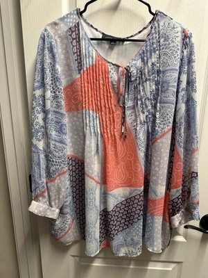 Tommy Hilfiger Orange And Blue Long Sleeve Size 2XL/ NWOT 601 Foto 1 de 3