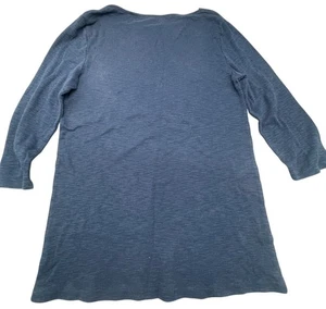 Camisa Time and Tru Manga Media Mezcla Cotten Azul Busto Medio 18" Largo 25" LEER - Imagen 1 de 5