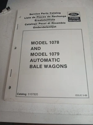 Catálogo de piezas de servicio de vagones de pacas automáticos New Holland modelo 1078 y 1079 Foto 1 de 4