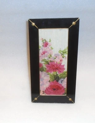 Marco de fotos vintage Art Deco dorado, negro pintado de vidrio y metal con vintage Foto 1 de 2