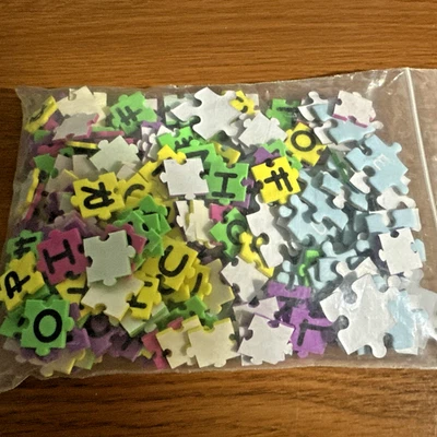 174pcs 1/2" Adhesive Foam Puzzle Piece ALPHABET LETTERS & 45pc 1" Blue Scrapbook - Image 1 of 3