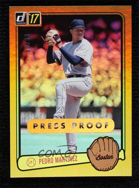 2017 Panini Donruss Retro 1983 Gold Press Proof /99 Pedro Martinez #RV-42 HOF - Image 1 of 2
