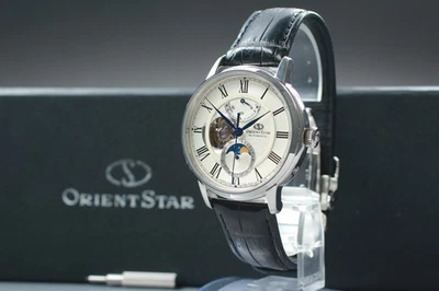 [Scatola, carta] Orologio da uomo automatico ORIENT STAR F7X6-UAA0 fasi lunar... - Immagine 1 di 4