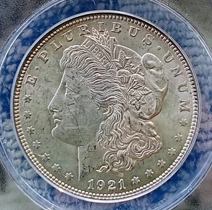 1921 P  Morgan Silver Dollar ANACS Graded AU 58 Condition. - Picture 1 of 4