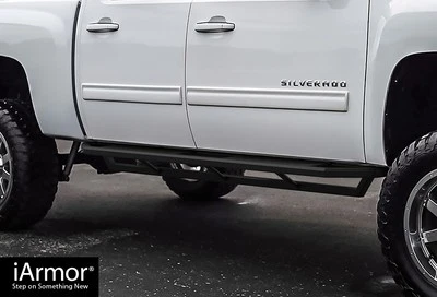 Escalones todoterreno de acero iArmor ajuste blindado 01-07 Chevy Silverado GMC Sierra doble cabina Foto 1 de 4