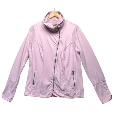 Zella Womens XL Athletic Jacket Pink Full Zip  Mesh Trim Retro Yoga Running Gym - Image 1 of 4