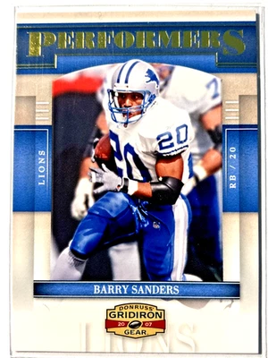 Barry Sanders 2007 Donruss Gridiron Gear Performers /500 #P-3 #HOF - Image 1 of 2