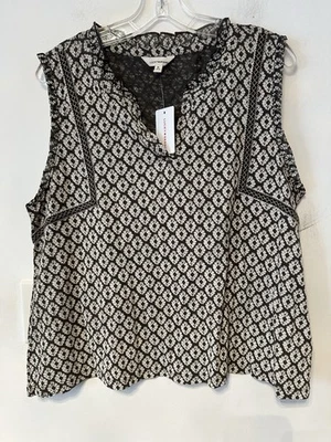 New Woman Lucky Brand Blouse Size XL Short Sleeve  - Image 1 of 4