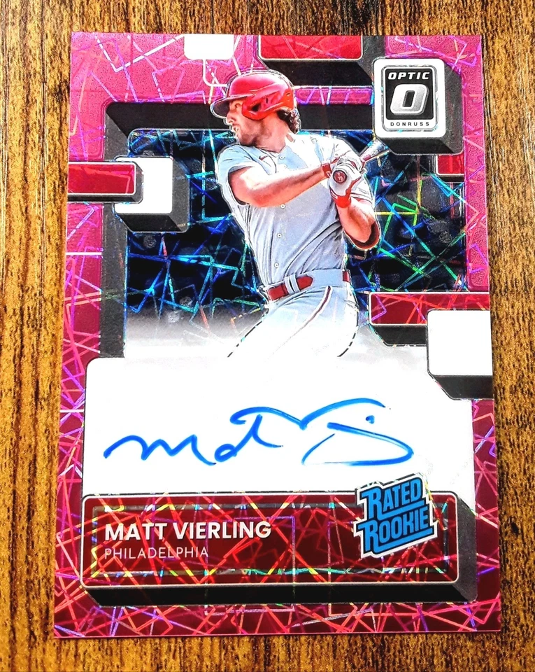 2022 Panini Donruss Optic  Pink Velocity Prizm /49 Matt Vierling #RRS-MV Auto RC - Image 1 of 2