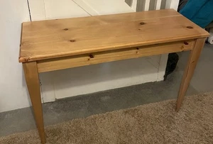 Solid Pine Console Table Desk Wall Mounted 2 Legs  - Picture 1 of 7