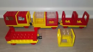 Lego DUPLO Vintage Train Car Lot - Cargo Passenger Wagon Containers - Picture 1 of 12