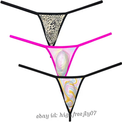 Men's Maxi Pouch Thong Underwear Male Enhancers Micro String Mini Bikini T-back - Image 1 of 4