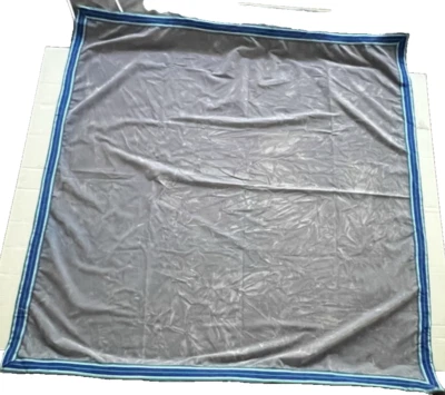 45" Square Gray Blue Card Bridge Table Cover with Ties by Leacock Viny/Suede - Image 1 of 4