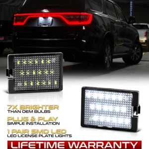 For 2014-2021 Dodge Durango "SUPER BRIGHT"White LED License Plate Light Lamp SET - Picture 1 of 11