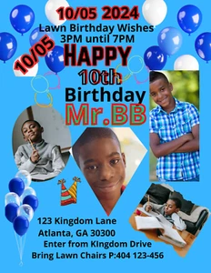 Biglietto invito compleanno EDITABILE. download digitale con Canva. - Foto 1 di 1