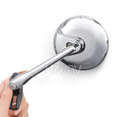 Round chrome mirrors Retro mat black base for Suzuki GSX-R GSF - Imagem 1 de 4