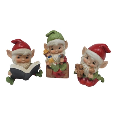 Juego De Colección Homco Hogar Interior Navidad Elfo Juguete Fabricante Cerámica Pixie Gnomo 5406 Foto 1 de 4