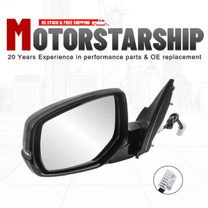 Driver LH Side Heated Rearview Mirror w/ Signal for 2013-17 Honda Accord Sedan - Picture 1 of 9
