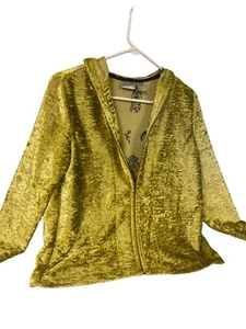 Sudadera con capucha Chicos Y2K verde de terciopelo aplastado con cremallera talla 0 - Imagen 1 de 3