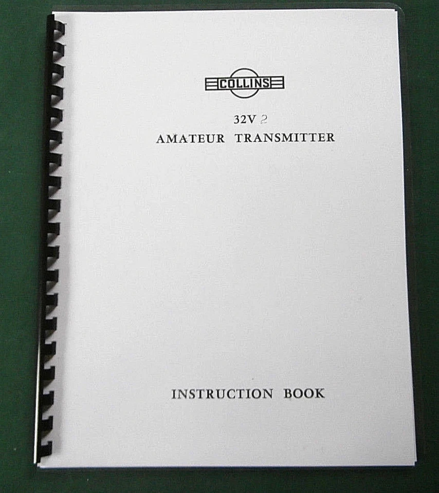 Collins 32V-2 Instruction Manual: W/ 11"X17" Schematic & Protective Covers! - Image 1 of 1
