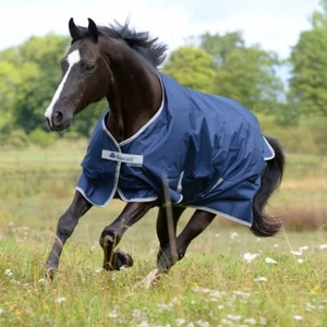 Winterdecke Pferdedecke Freedom Turnout Bucas 150g Füllung navy silber 115-165cm - Bild 1 von 4