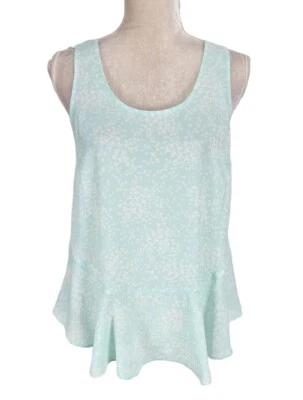 VINCE CAMUTO Womens Tank Top Size XS  Mint Floral Basic Tank Peplum Hem Blouse - Image 1 of 4
