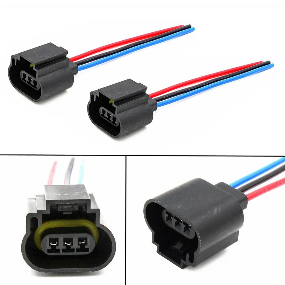 2*H13 9008 Female Socket Car Headlight LED Plug Wire Harness Connector Adapters - Image 1 of 4