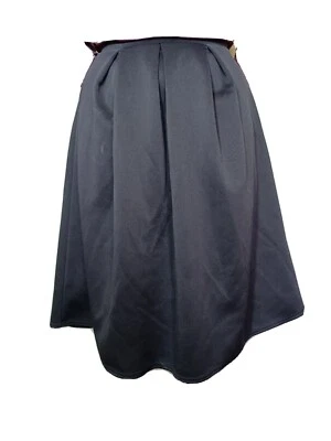 NUEVA Falda Boohoo Beau Box Plisada Midi, Negra Reino Unido 10 Foto 1 de 4