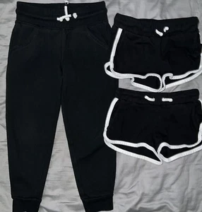 Girls Cat & Jack/ Old Navy Lot of 3 Black pants and shorts-EUC-Size 4/5 & 5 - Picture 1 of 5
